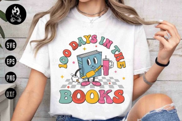 100 Days in the Books SVG: Graphics for T-Shirt Designs