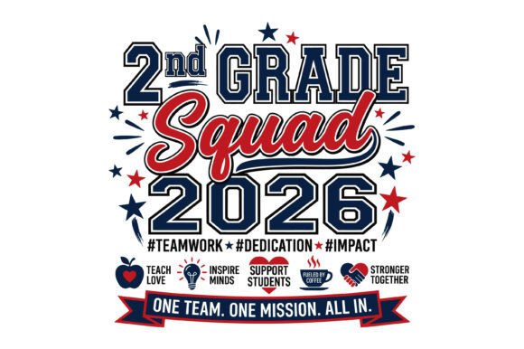 2nd Grade Squad PNG: Graphics for T-Shirt Designs