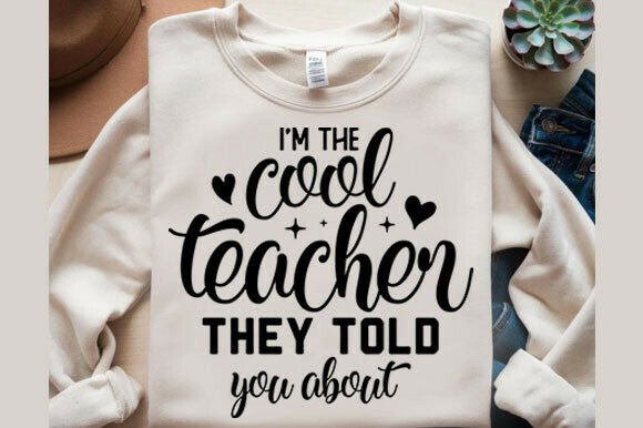 Cool Teacher PNG: Graphics for T-Shirt Designs