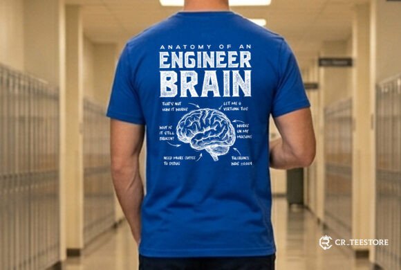 Engineer Brain Graphics for T-Shirt Designs