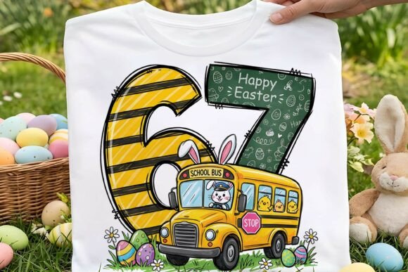 Happy Easter 67 School Bus Png: Graphics & Illustrations