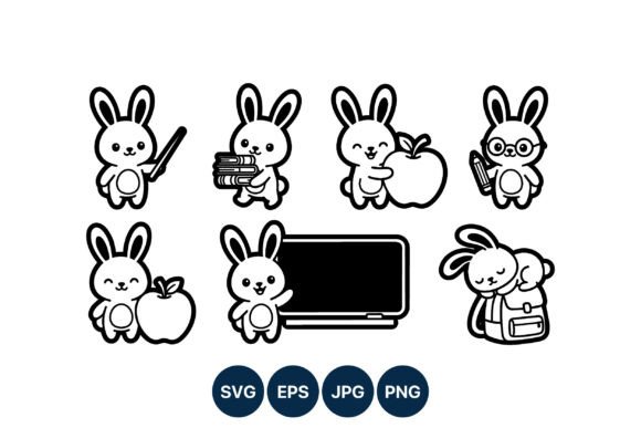 Review: Cute Bunny School Characters Vector Art