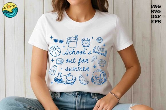 School's Out Royal Blue SVG for Graphics & T-Shirt Designs