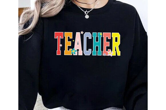 Spring Teacher PNG: Graphics for T-Shirt Designs