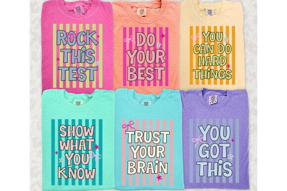 Striped Test Day Bundle: Graphics for T-Shirt Designs