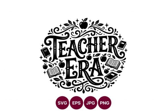Teacher Era Calligraphic Lettering Graphics