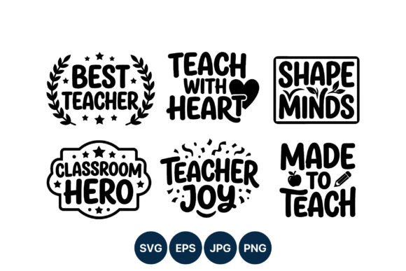 Teacher Quotes B&W Graphics & Illustrations